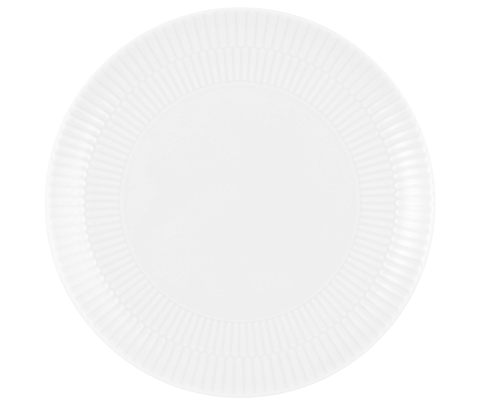 Seltmann Weiden Frühstücksteller AMINA Runder Frühstücksteller 22,5 cm von Seltmann Weiden, Modell AMINA, aus der Vogelperspektive fotografiert, mit feinem Rillenmuster am Rand.