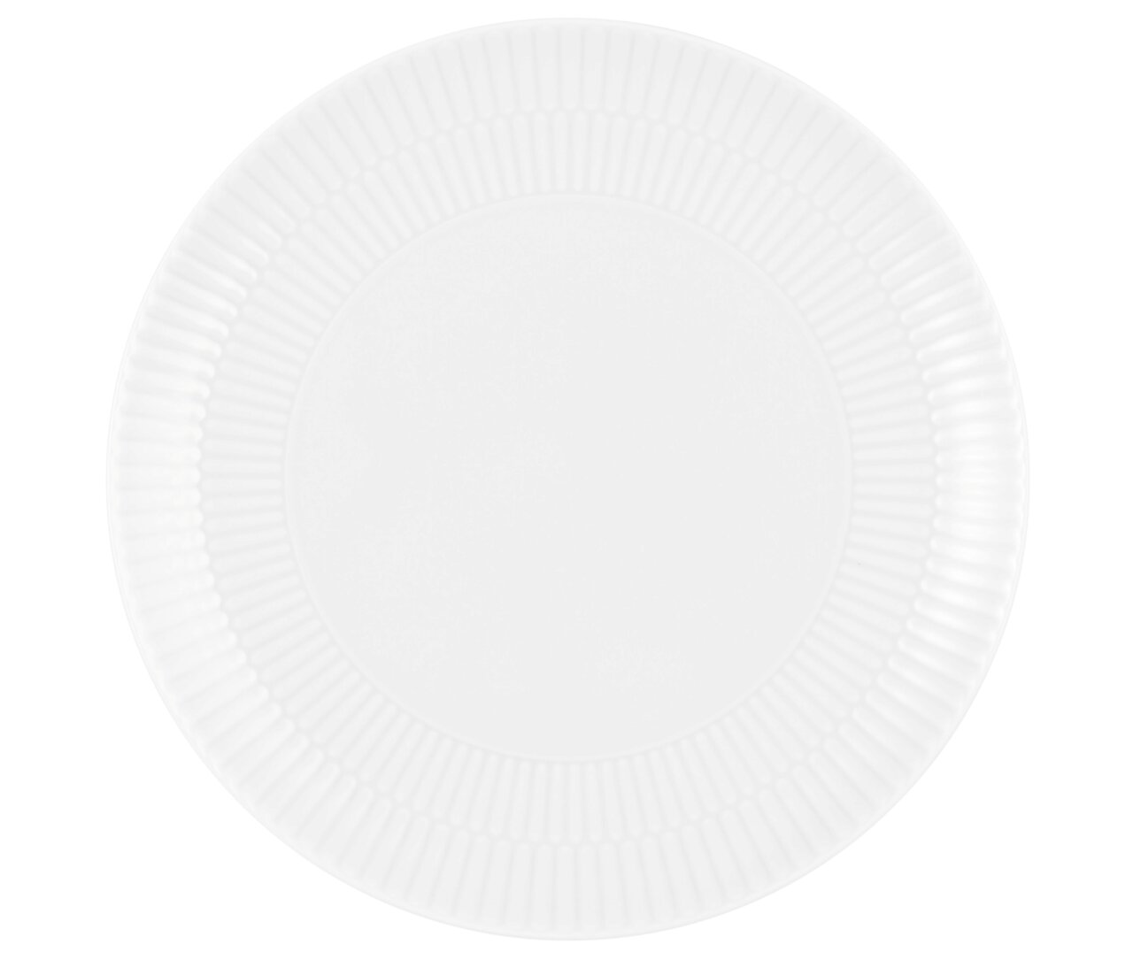 Seltmann Weiden Frühstücksteller AMINA Runder Frühstücksteller 22,5 cm von Seltmann Weiden, Modell AMINA, aus der Vogelperspektive fotografiert, mit feinem Rillenmuster am Rand.