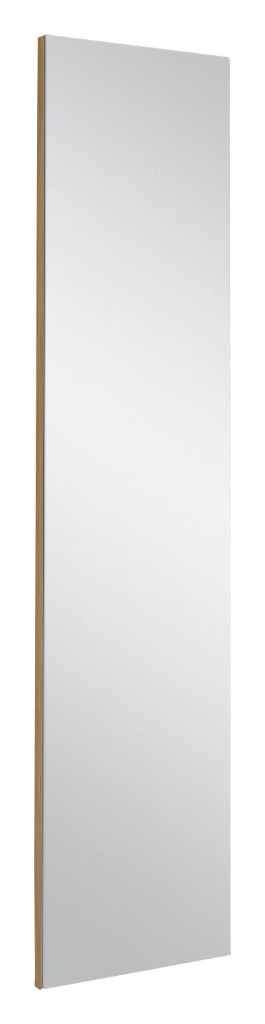 Rechteckiger Wandspiegel mit Holzrahmen, seitliche Perspektive