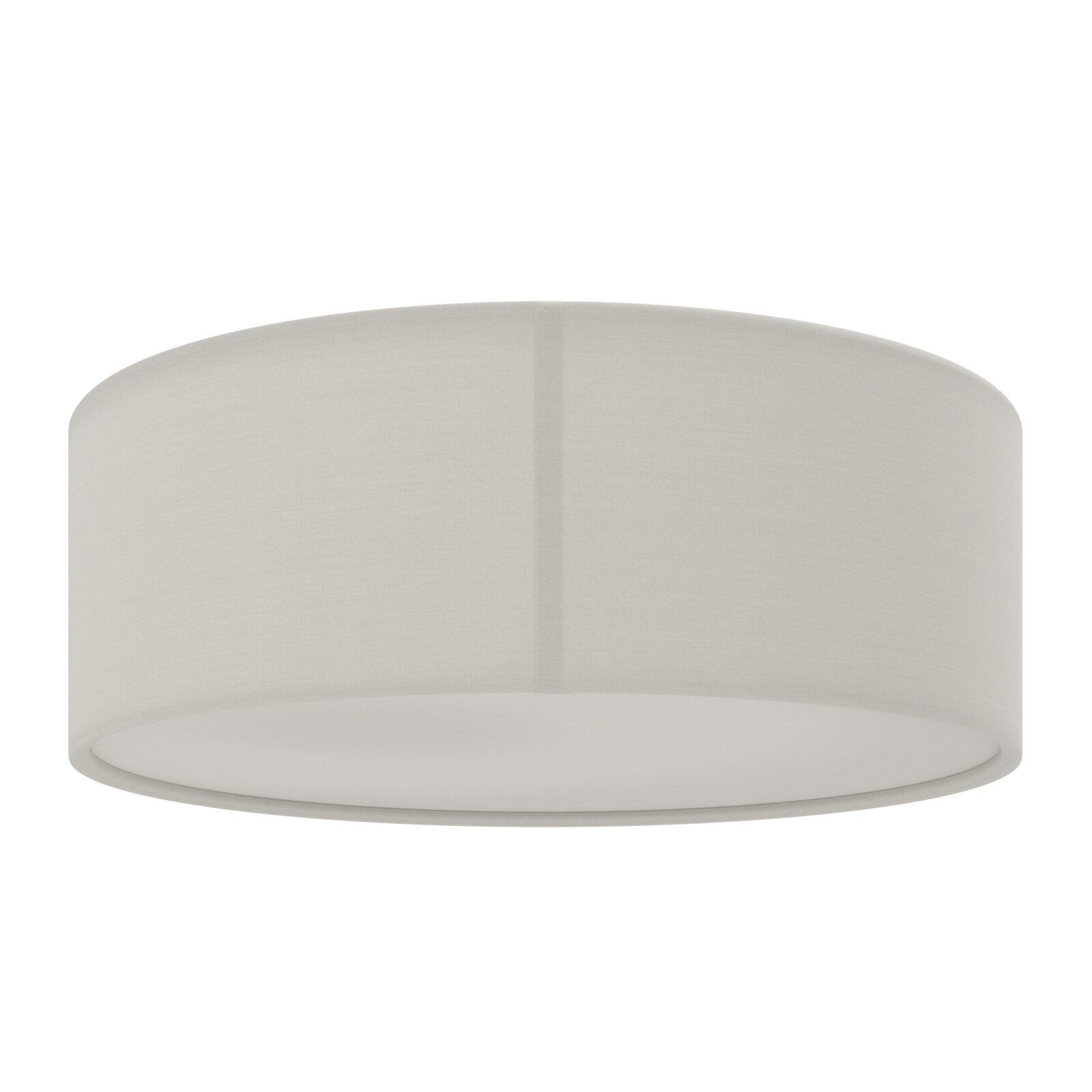 Weißer zylindrischer Lampenschirm/Leuchtenkörper in minimalistischer Optik, frontale Ansicht leicht von oben