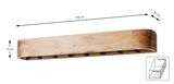 Wandgarderobe aus Massivholz mit abgerundeten Ecken, seitliche Perspektive, Maße: 100 cm x 20 cm x 13 cm