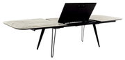 Eettafel 220 x 110 cm met uitschuifbaar tafelblad, zijaanzicht