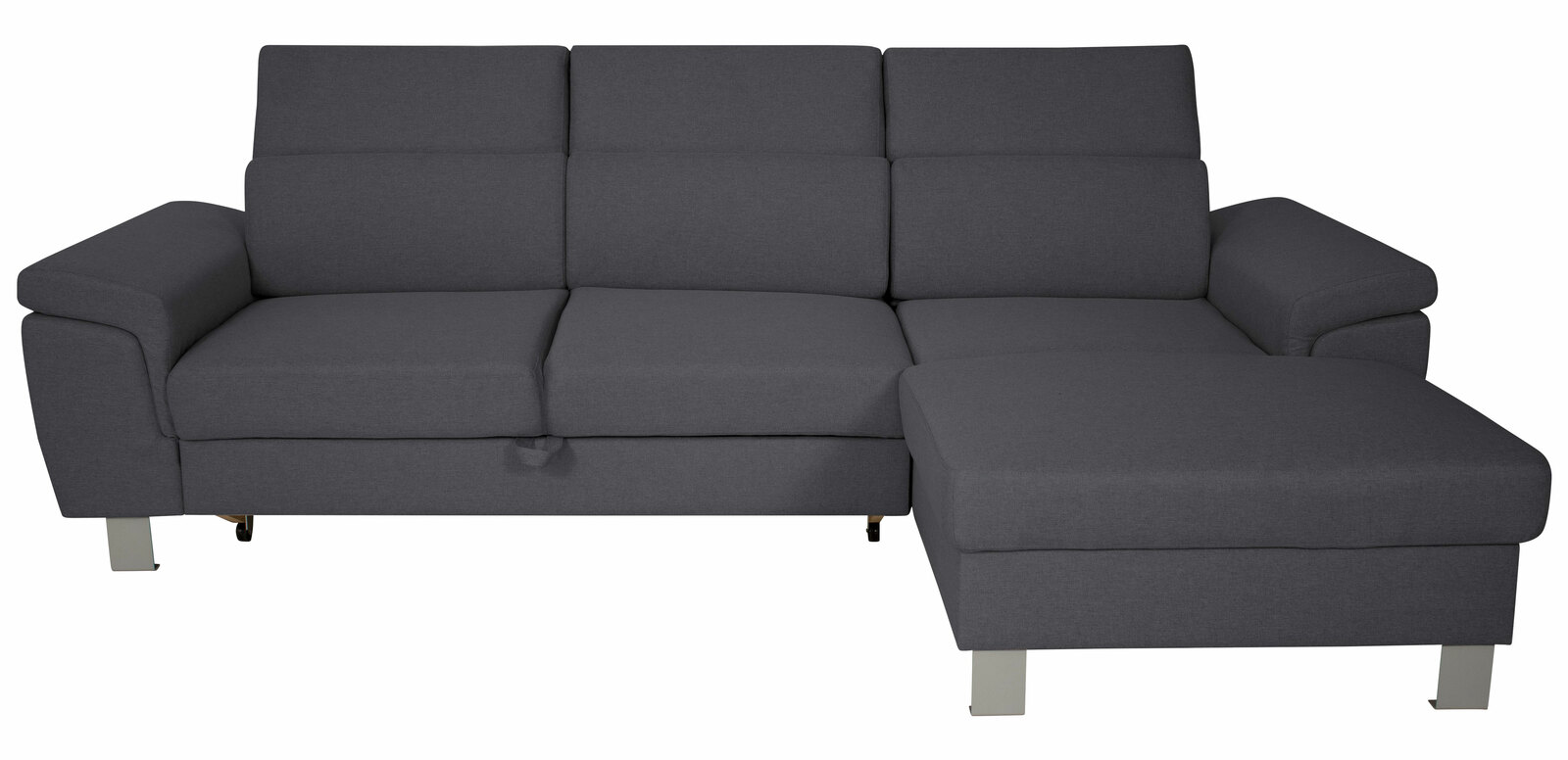 Graues Ecksofa mit Ottomane, Vorderansicht