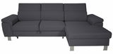 Graues Ecksofa mit Ottomane, Vorderansicht
