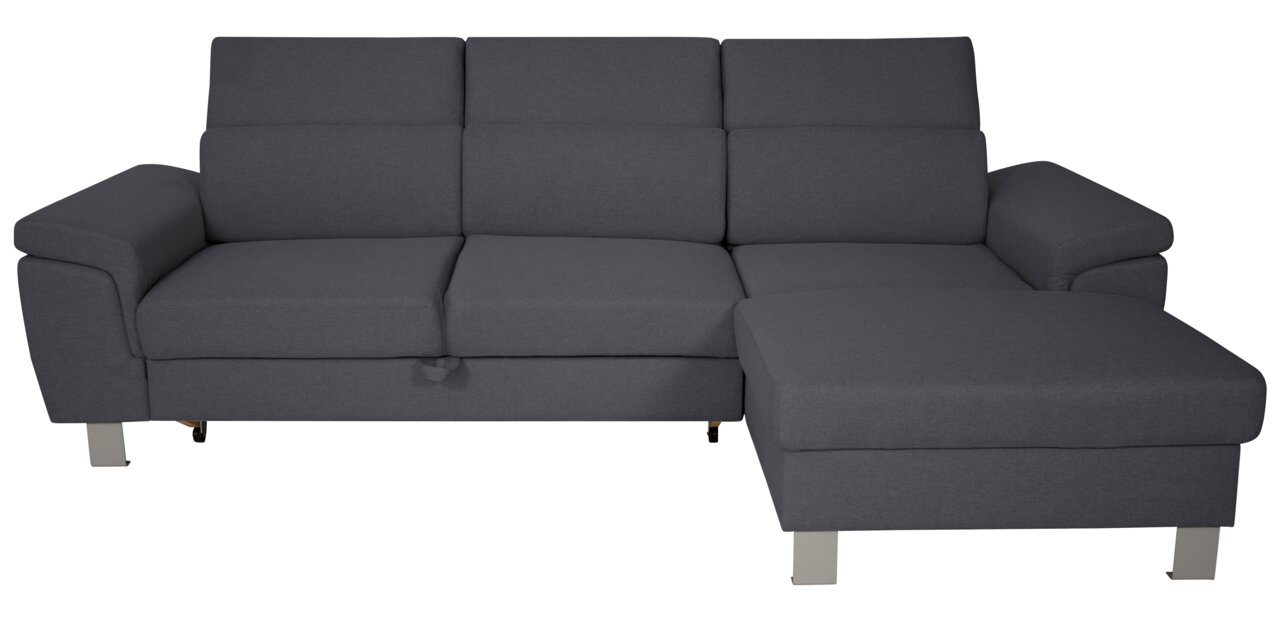 Graues Ecksofa mit Ottomane, Vorderansicht