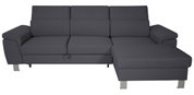 Graues Ecksofa mit Ottomane, Vorderansicht