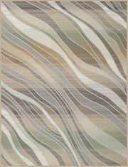 Wohndecke mit wellenförmigem Muster in Erdtönen, Draufsicht