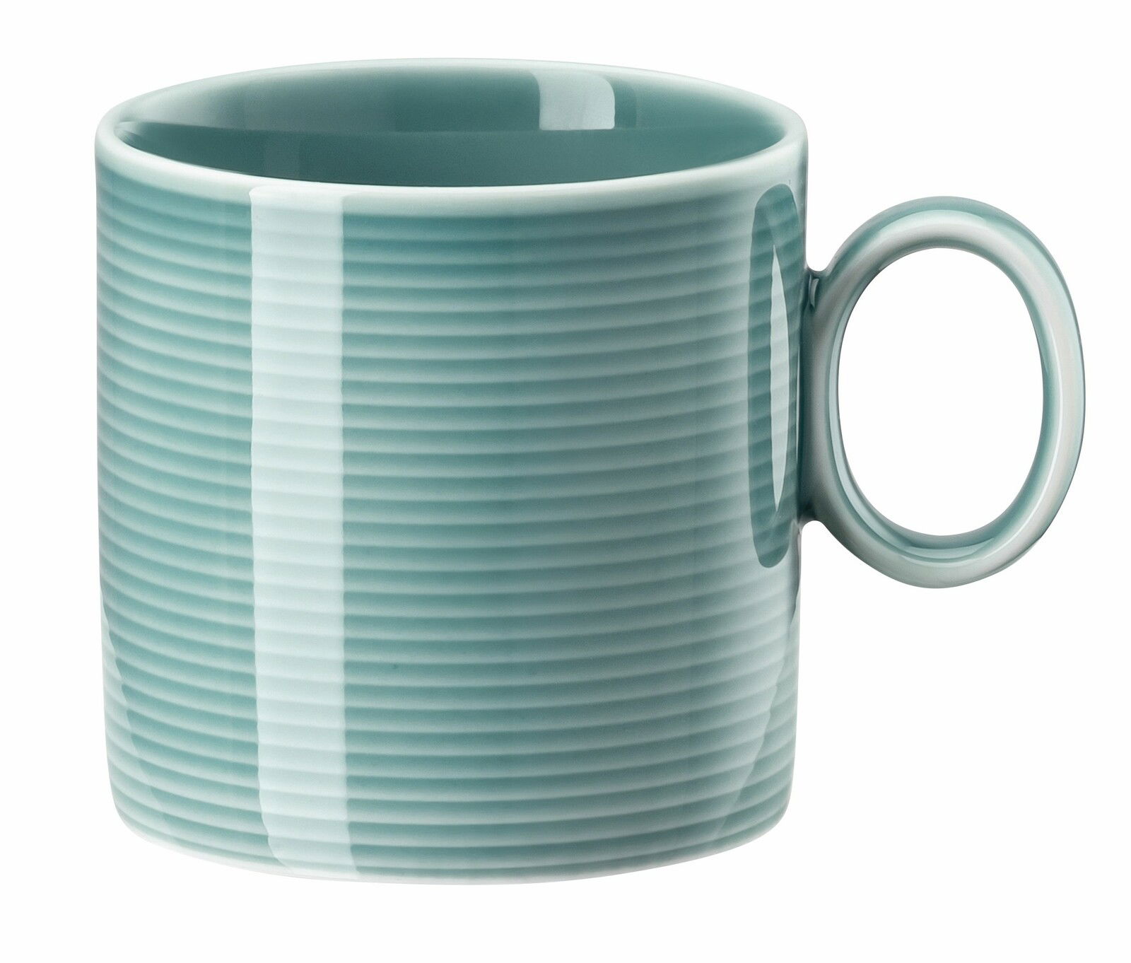 Thomas Kaffeetasse LOFT COLOUR Türkise Kaffee-Obertasse mit geriffelter Oberfläche, seitliche Perspektive