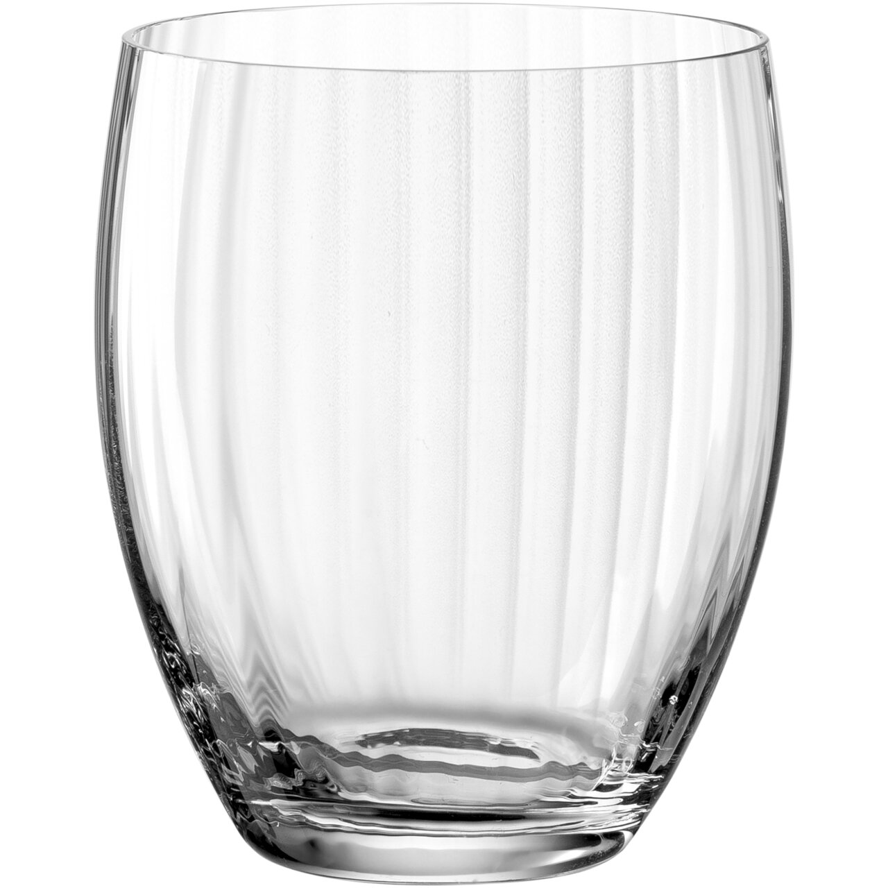Doorzichtig drinkglas POESIA 380 ml met verticale groeven, vooraanzicht