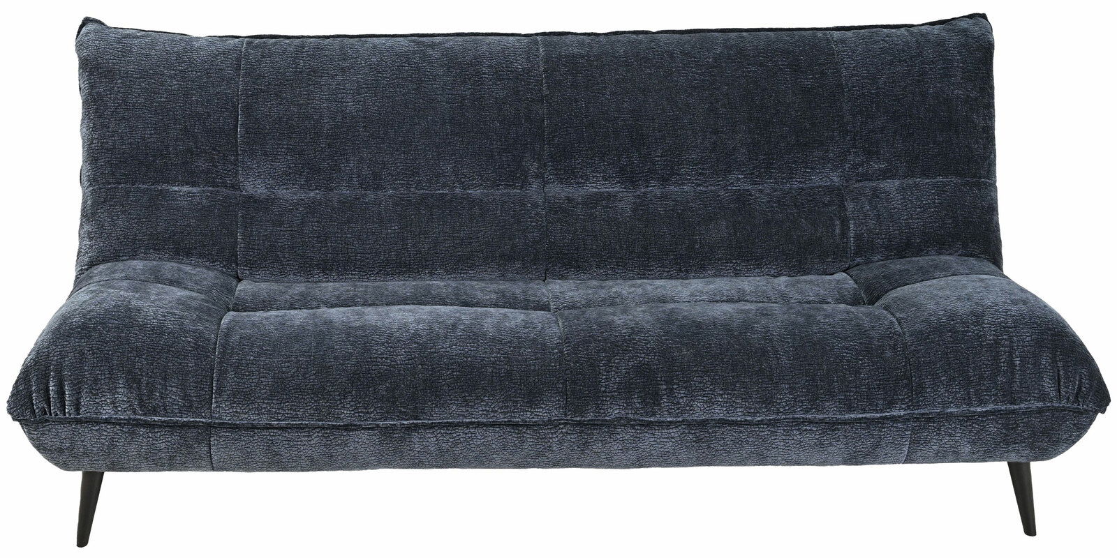 Dreisitziges Sofa in dunkelblauem Stoff, Vorderansicht