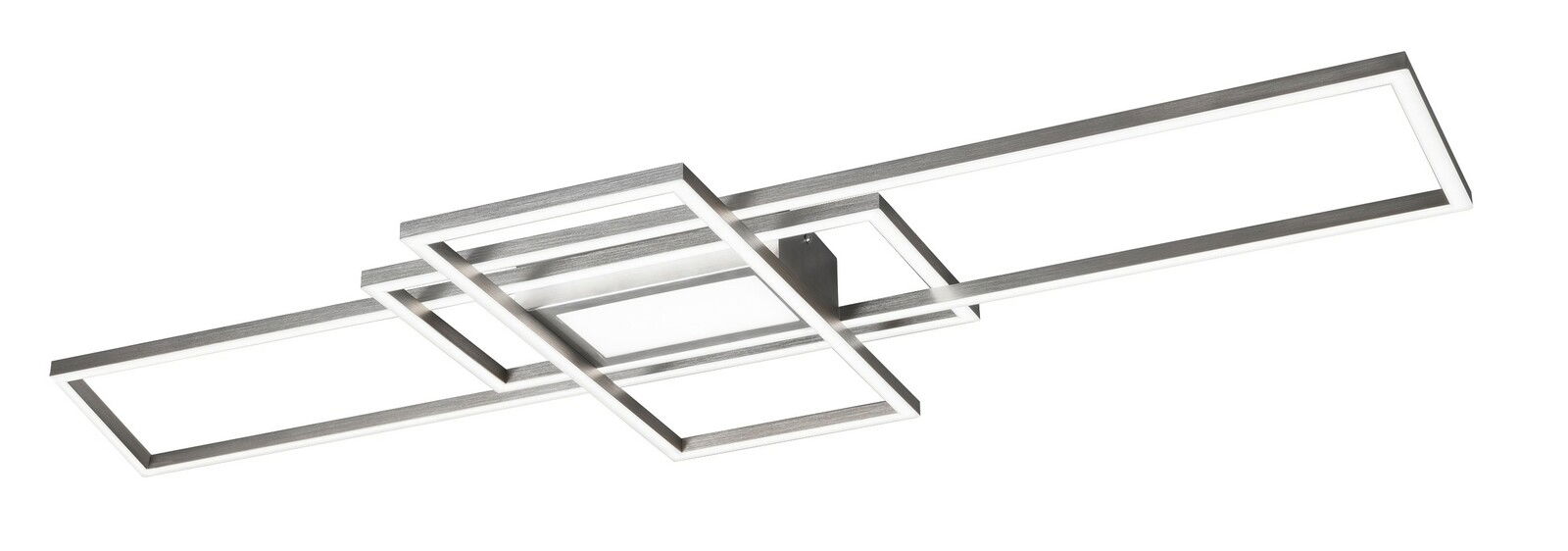 Moderne LED-Deckenleuchte IRVINE mit geometrischem Design, 60W, 3000-6500K, seitliche Perspektive