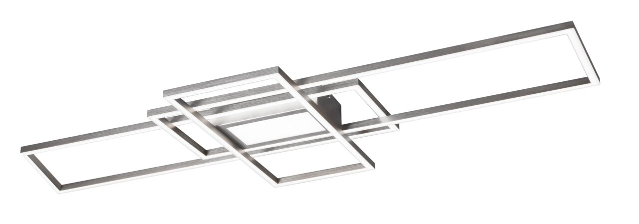 Moderne LED-Deckenleuchte IRVINE mit geometrischem Design, 60W, 3000-6500K, seitliche Perspektive