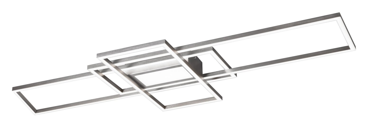 Moderne LED-Deckenleuchte IRVINE mit geometrischem Design, 60W, 3000-6500K, seitliche Perspektive