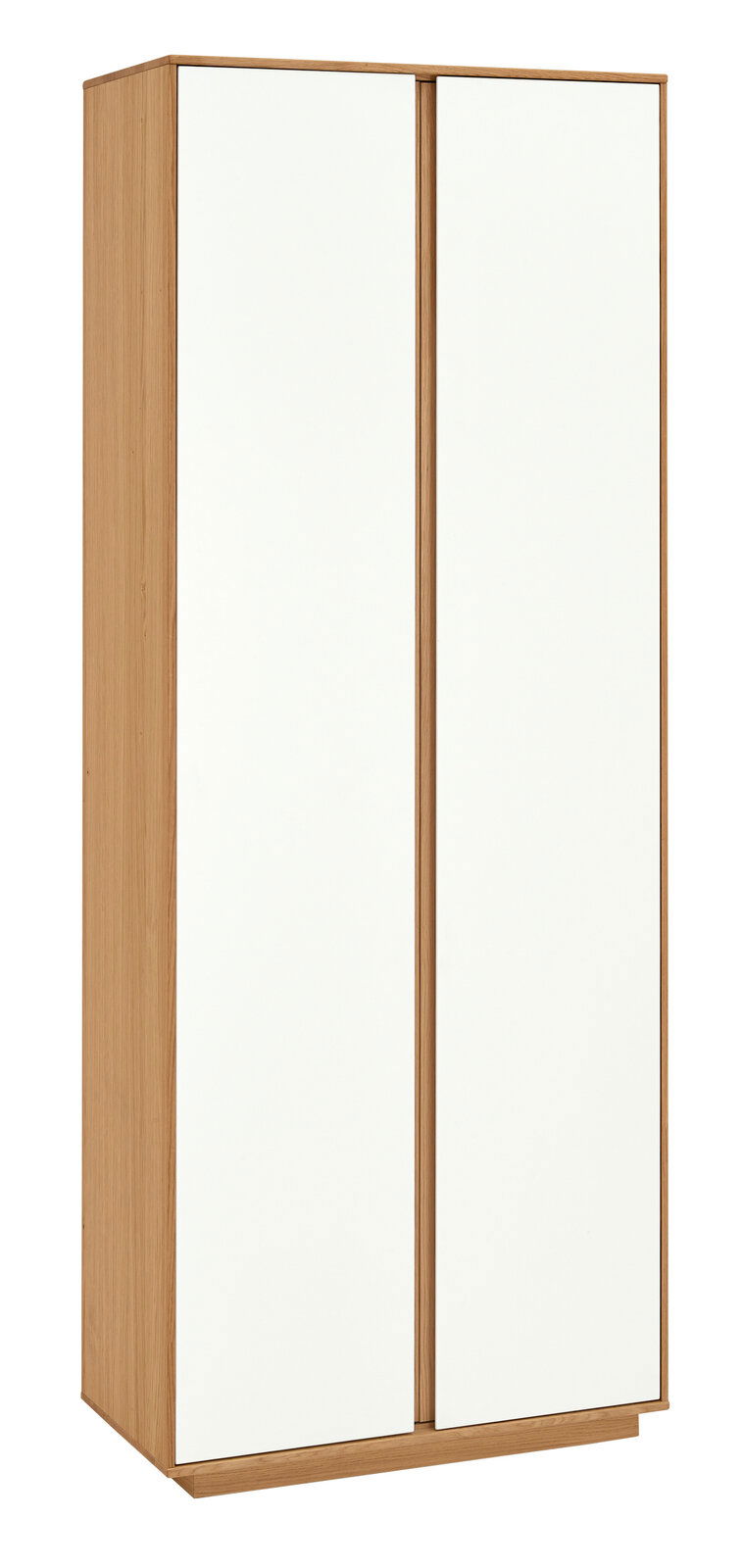 VOSS Garderobenschrank V100 Moderner Garderobenschrank VOSS Serie V100 mit zwei Türen in Holzoptik, seitliche Perspektive