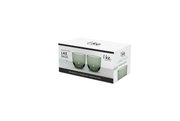 Verpackung eines 2-teiligen Wasserglas-Sets in Salbeigrün, seitliche Perspektive