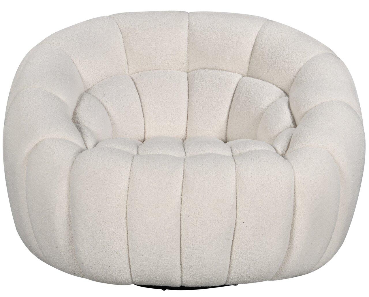 Bequemer, cremefarbener Sessel mit gepolstertem Design, Vorderansicht