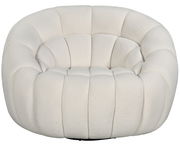 Bequemer, cremefarbener Sessel mit gepolstertem Design, Vorderansicht