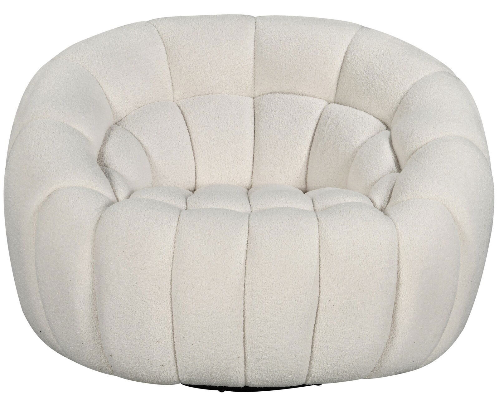 Bequemer, cremefarbener Sessel mit gepolstertem Design, Vorderansicht