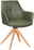 Novel Armlehnstuhl MEDUSA Grüner Armlehnstuhl mit Holzbeinen, seitliche Perspektive