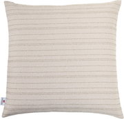 Beiges Outdoor-Kissen 45x45cm mit feinen horizontalen Streifen, Vorderansicht