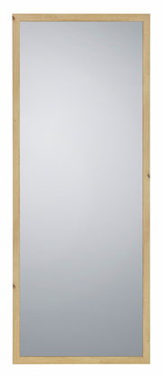 Rechteckiger Spiegel mit Holzrahmen, frontal betrachtet