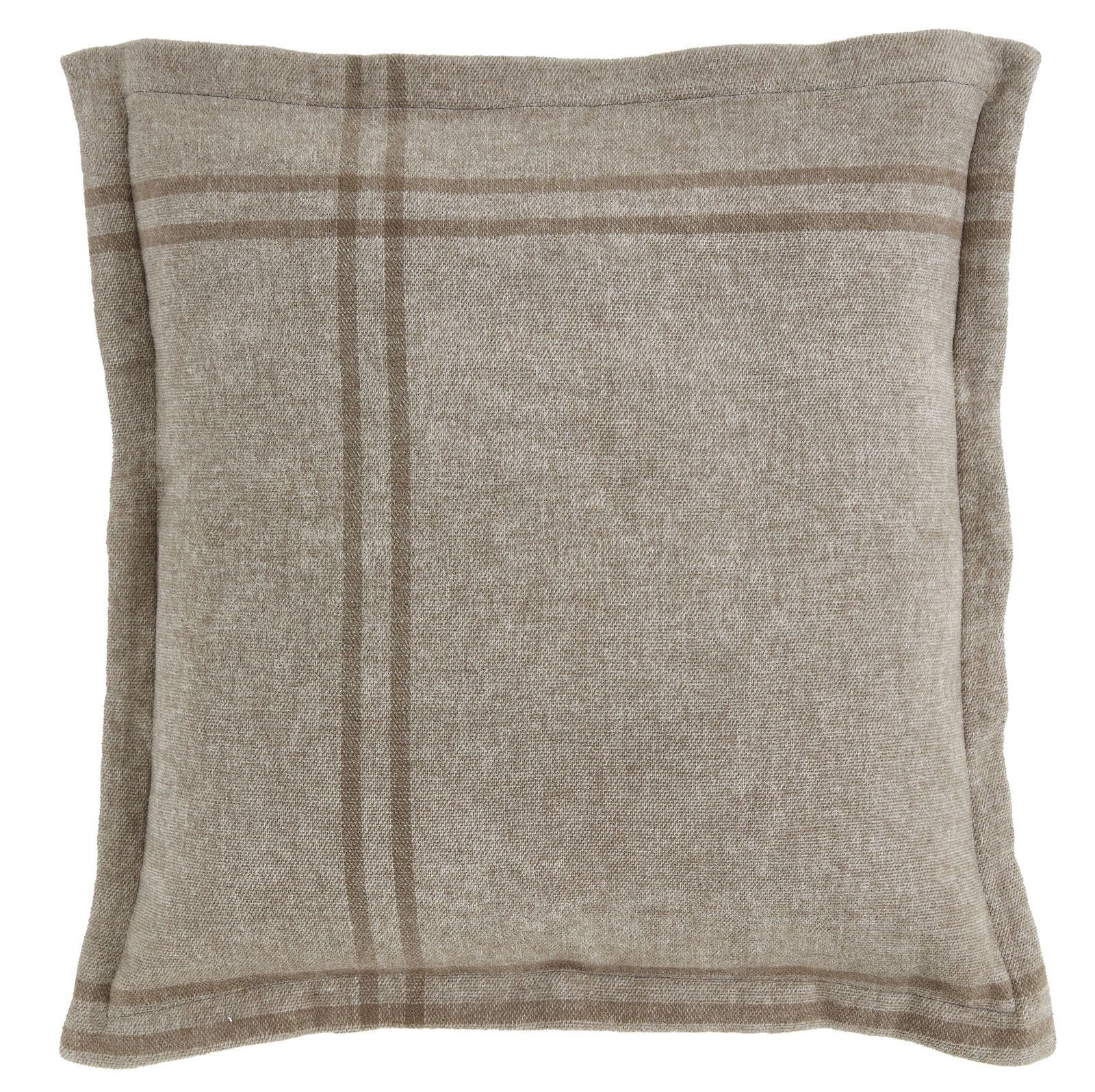 Kissenbezug 50x50cm in beige mit Streifenmuster, Ansicht von oben