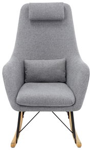 Grauer Stillstuhl mit Kopfstütze und Kissen, Frontalansicht