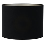Schwarzer zylindrischer Lampenschirm, frontal betrachtet, mit einer Höhe von 30 cm und einem Durchmesser von 40 cm.