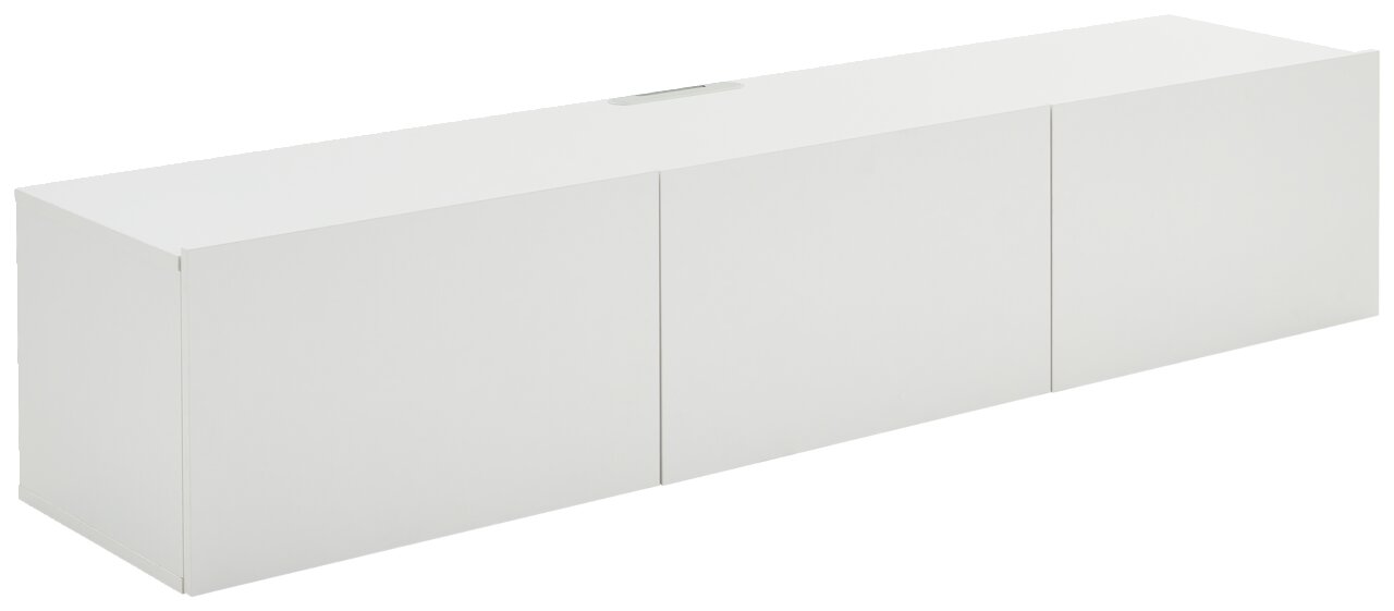 Hom´in TV-Hängelowboard 180 NEWNIQ Weißes TV-Hängelowboard mit drei Türen, seitliche Perspektive