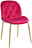 Novel Stuhl LADY Moderner Stuhl mit pinkem Samtbezug und goldenen Beinen, seitliche Perspektive