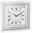 Quadratische Wanduhr mit römischen Ziffern und glitzerndem Rahmen, Frontalansicht