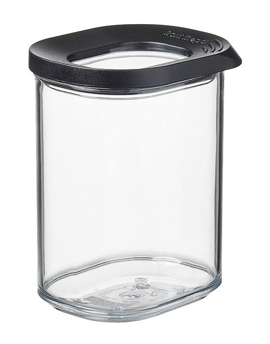 Mepal Vorratsdose Mini MODULA Transparente Vorratsdose Mini mit schwarzem Deckel, seitliche Perspektive