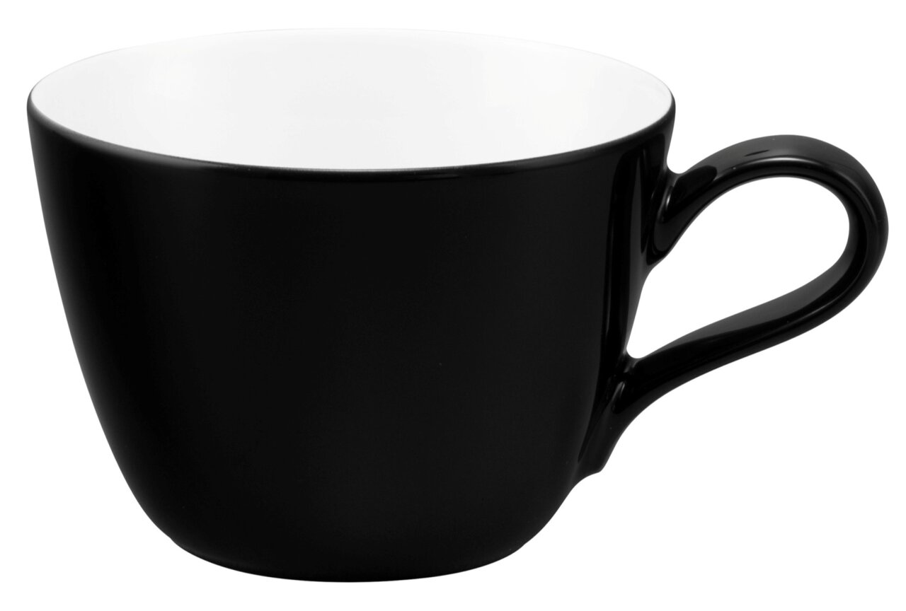 Seltmann Weiden Koffiekopje Fashion Zwarte koffiekop met witte binnenkant, zijaanzicht