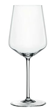 Weißweinglas aus klarem Glas, frontal abgebildet mit elegantem, langem Stiel und breitem Kelch.