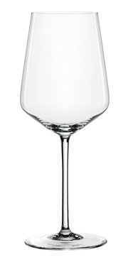 Weißweinglas aus klarem Glas, frontal abgebildet mit elegantem, langem Stiel und breitem Kelch.