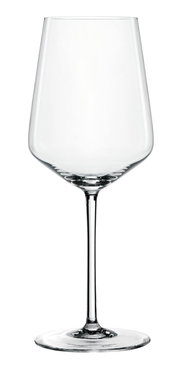 Weißweinglas aus klarem Glas, frontal abgebildet mit elegantem, langem Stiel und breitem Kelch.