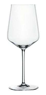 Weißweinglas aus klarem Glas, frontal abgebildet mit elegantem, langem Stiel und breitem Kelch.