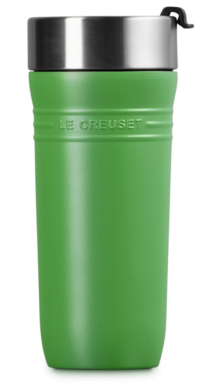 Grüner Thermobecher 350ml Bamboo von Le Creuset, Vorderansicht