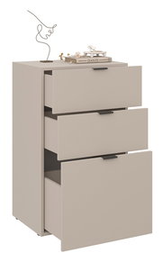 Standelement mit drei offenen Schubkästen, seitliche Perspektive