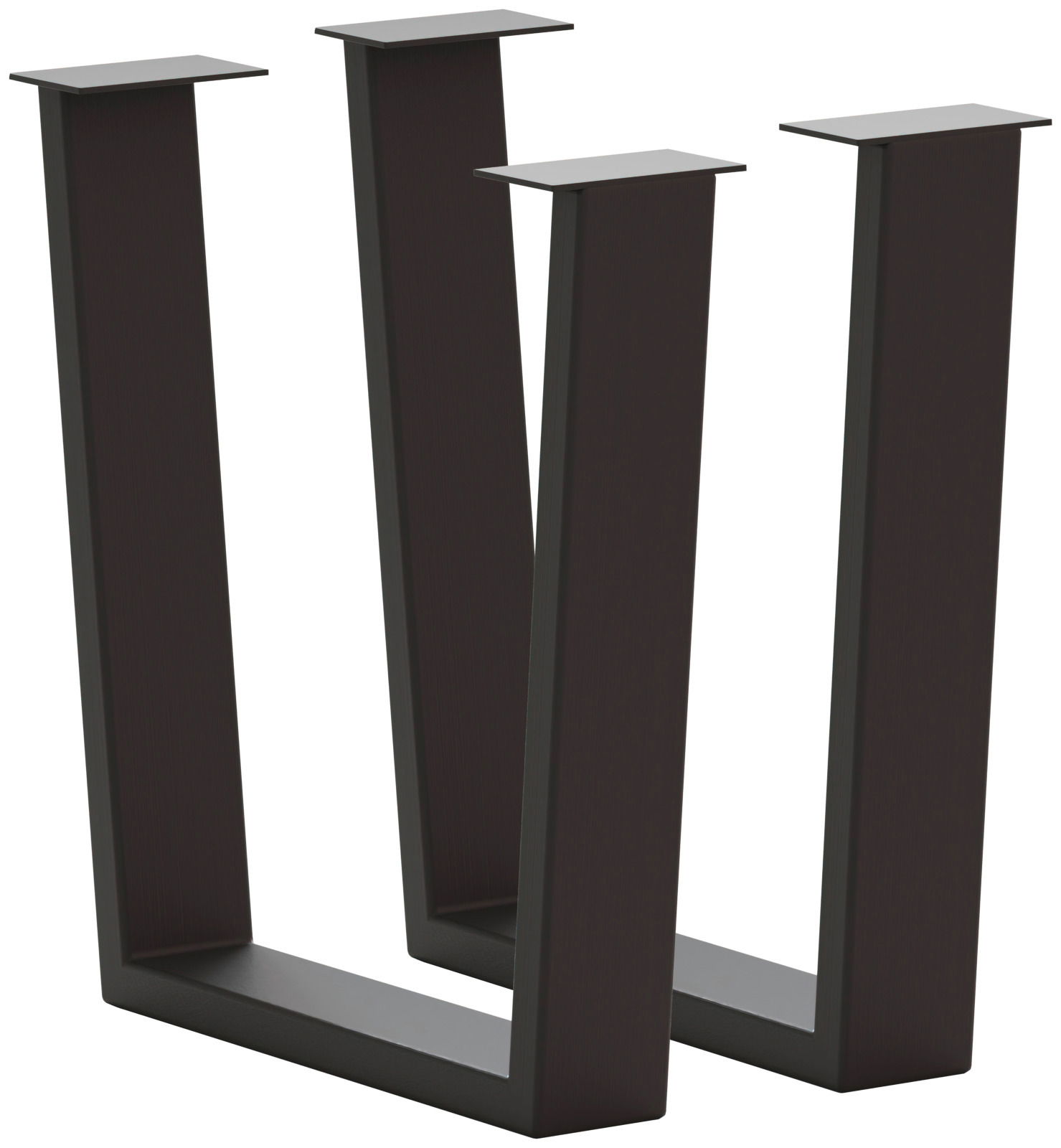 Waldwelt Tischgestell CHALET-PALAZZO Modernes Tischgestell in U-Form aus dunklem Metall, seitliche Perspektive