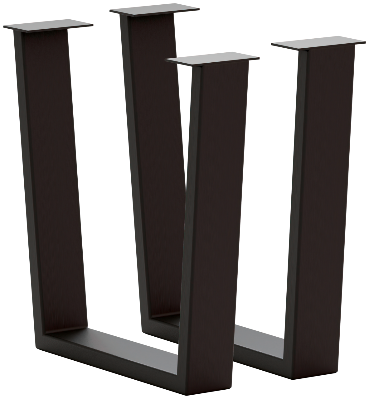 Waldwelt Tischgestell CHALET-PALAZZO Modernes Tischgestell in U-Form aus dunklem Metall, seitliche Perspektive