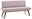 Voleo Bank 160 cm MALIBU Moderne Bank mit rosa Polsterung und schwarzen Metallbeinen, seitliche Perspektive