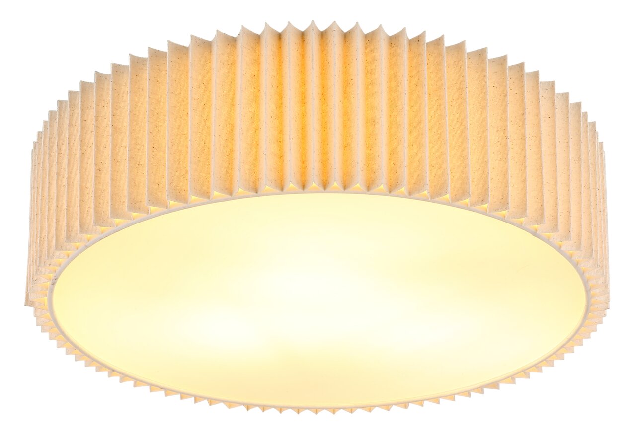 Globo Lighting Deckenleuchte PAGE Runde Deckenleuchte mit geriffeltem Rand, seitliche Perspektive