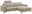 Z2 Ecksofa ROSALY Beiges Ecksofa ROSALY mit Kopfstütze, rechteckiger Form und modernen Metallfüßen, Perspektive von vorne rechts