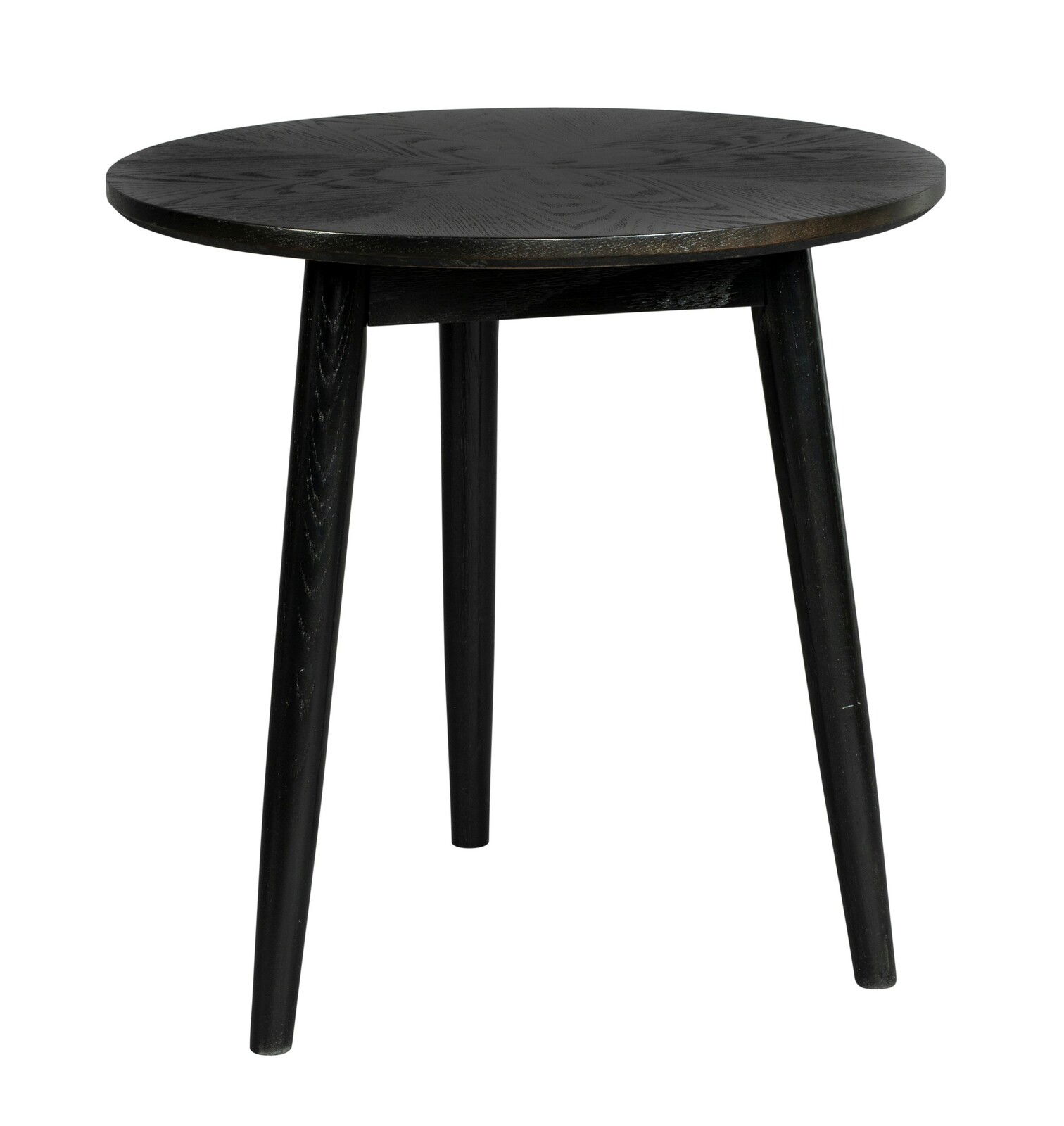 Z2 Couchtisch FABIO Runder schwarzer Couchtisch mit drei Beinen, seitliche Perspektive