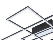 Moderne LED-Deckenleuchte mit geometrischem Design, seitliche Perspektive