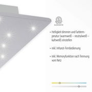 Deckenleuchte SPARKLE aus Stahl mit dimmbaren LEDs und einstellbarer Farbtemperatur, seitliche Perspektive
