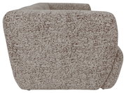 Seitenansicht eines Megasofas mit hellbraunem Stoffbezug.