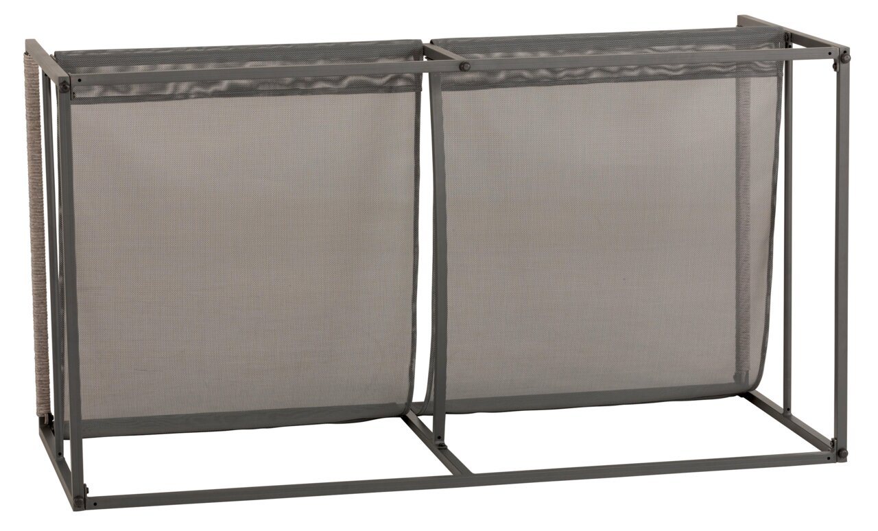 Metallrahmen mit zwei textilen Einsätzen, seitliche Perspektive