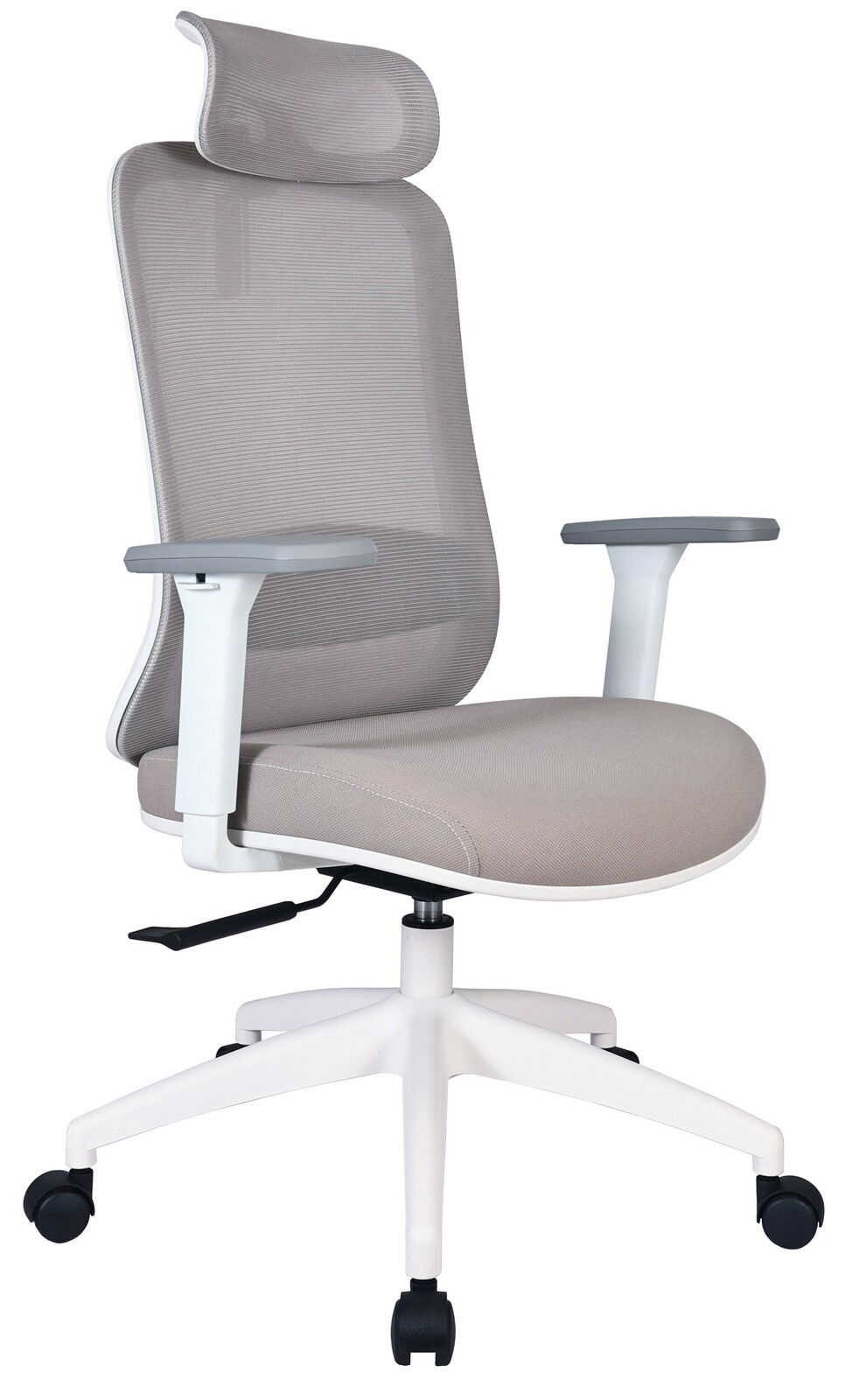 Novel Drehstuhl JEREMY Moderner Drehstuhl mit ergonomischem Design, Netzrückenlehne und verstellbaren Armlehnen, seitliche Perspektive